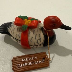 Enesco Red and Green Duck Ornament from 1983